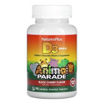 Дитячий вітамін D3 без цукру Nature's Plus Kids Vit D3 Chewable Sugarfree 500 IU - 90 таблеток 2022-10-2845 фото