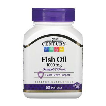 Риб'ячий жир 21st Century Fish Oil 1000 mg - 60 м'яких капсул 2023-10-7136 фото