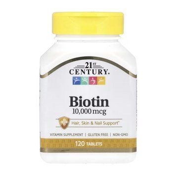Біотин 21st Century Biotin 10,000 mcg - 120 таблеток 2023-10-7074 фото