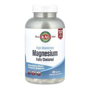 Магній KAL Magnesium Fully Chelated - 270 tabs 2023-10-7150 фото