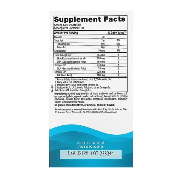Комплекс Омега-3-6-9 Nordic Naturals Complete Omega - 60 м'яких капсул 2023-10-5950 фото