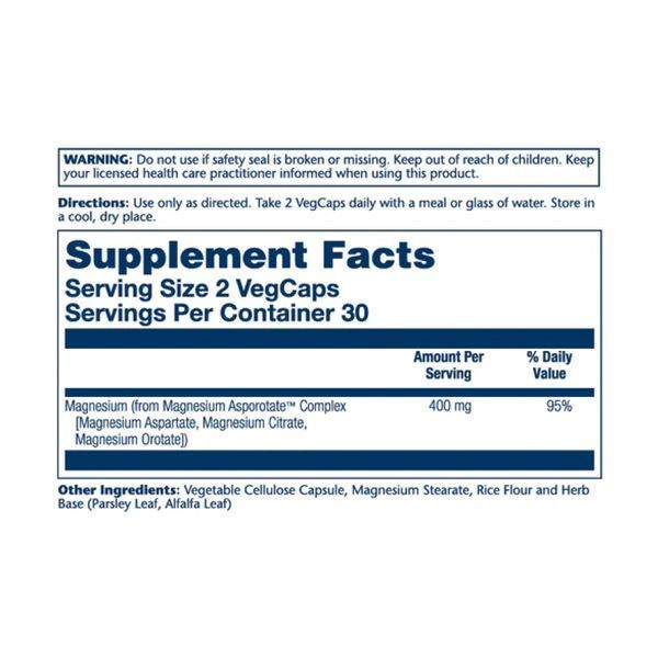 Магній Solaray Magnesium Asporotate 400mg - 60 vcaps 2023-10-2394 фото