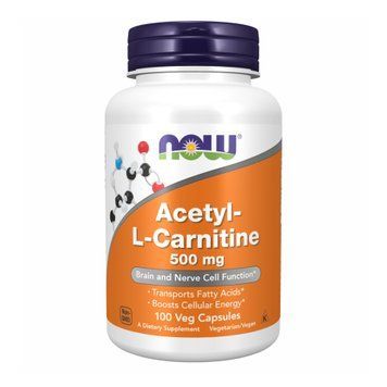 Ацетил L-карнітин Now Foods Acetyl L-Carnitine 500mg - 100 капсул 100-27-4487791-20 фото