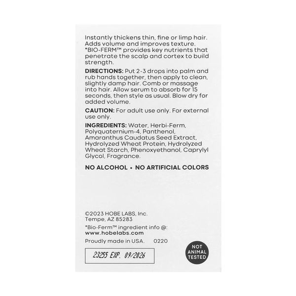 Сироватка для густоти волосся Hobe Labs Hair Thickening Serum - 59 мл 2023-10-3888 фото