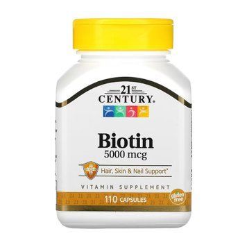 Біотин 21st Century Biotin 5000 mcg - 110 капсул 2023-10-7076 фото