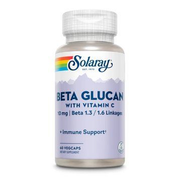 Бета-Глюкан з вітаміном C Solaray Beta Glucan with Vitamin C 10mg - 60 рослинних капсул 2023-10-3008 фото