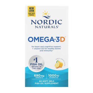 Омега-3D з вітаміном D3 Nordic Naturals Omega-3D - 60 м'яких капсул 2023-10-5958 фото