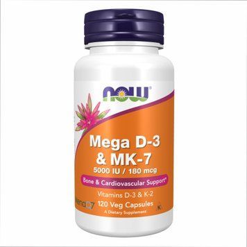 Мега комплекс D-3 та MK-7 Now Foods MEGA D-3 & MK-7 - 120 рослинних капсул 2022-10-2058 фото
