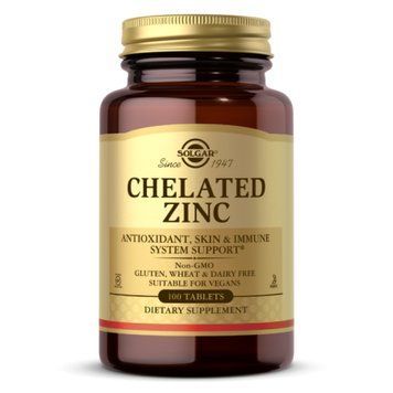Хелат цинку Solgar Chelated Zinc - 100 таблеток 2022-10-1520 фото